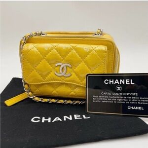 Chanel Yellow Quilted Mini Bag